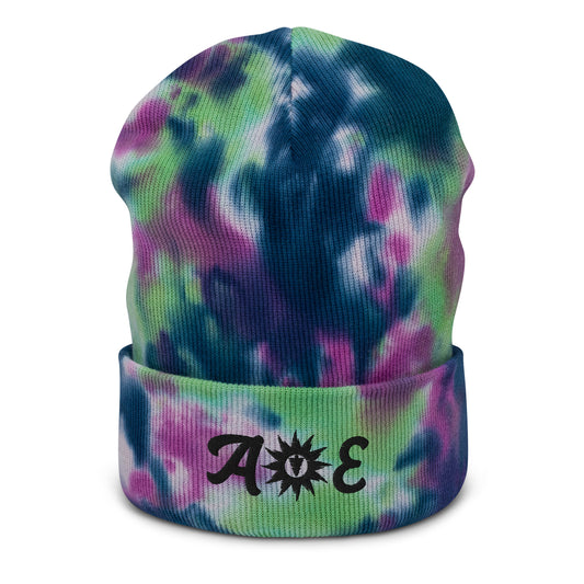 Abstract Earth Branded Tye Dye Beanie